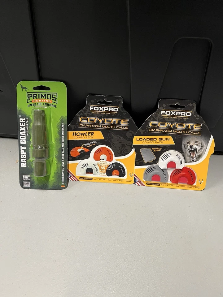 Coyote Call Bundle- 1 Of Each Shown In Photo- Raspy Coaxer, Howler And Loaded Gu - Image 1 of 1