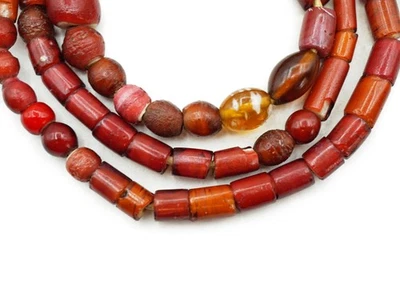 Cuentas de corazón blanco antiguo 6-10 mm Cornaline d'Aleppo veneciano (2768B548) africano Foto 1 de 4