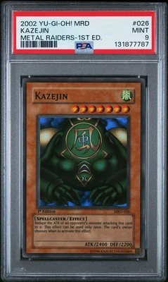 2002 Yu-Gi-Oh Kazejin Metal Raiders MRD 1st Edition Super Rare PSA 9 - Image 1 of 2