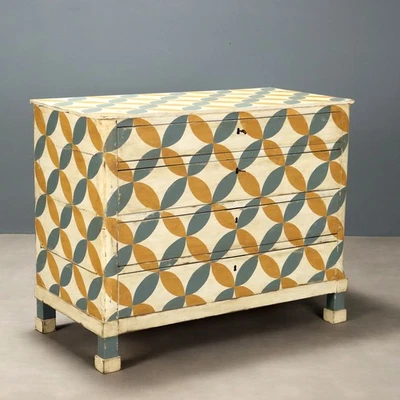 Antiker Umbertinischer Kommode Walnuss 4 Schubladen XIX Jhd Originell - Bild 1 von 4