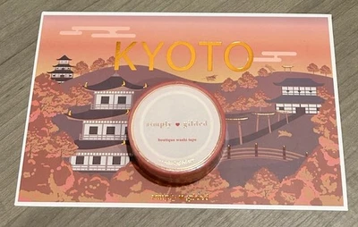 NEW Simply Gilded Passport Series Kyoto Japan washi tape 15 mm & postcard - Image 1 of 4