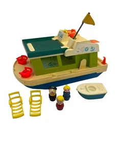 Casa flotante familiar Fisher Price Little People 985 Play de colección con figuras sillas - Imagen 1 de 18