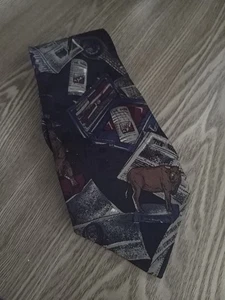 Corbata de colección HALSTON III para hombre 100 % seda diseñador EE. UU. corbata Bull - Imagen 1 de 6