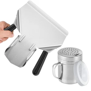 Double Handle Popcorn Scoop and Dredge Bundle - Metal Popcorn Scooper - French F - Picture 1 of 12