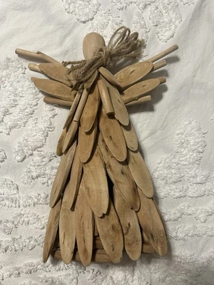 Escultura de ángel de madera a la deriva arte madera rústico ARTE POPULAR casa de campo casa de campo decoración Foto 1 de 4