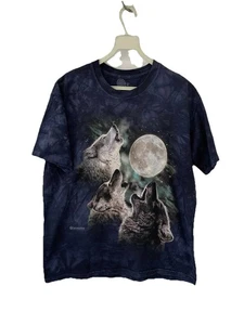 The Mountain Wolf Moon Graphic T-Shirt Men’s Size S Tie Dye 100% Cotton #Z8 - Picture 1 of 7
