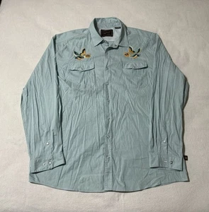 Howler Brothers Gaucho Snap Shirt Pelican Blue Embroidered 2XL *Read Description - Picture 1 of 9