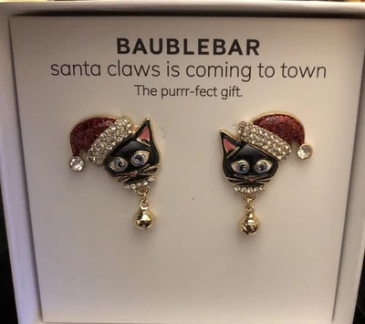 Baublebar Santa Claws Is Coming To Town 圣诞猫耳钉水晶 全新带盒 — 第 1/4 张图片