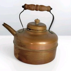 Vintage kupferbeschichteter Wasserkocher, Holz/Metallgriff Made in England - Bild 1 von 16