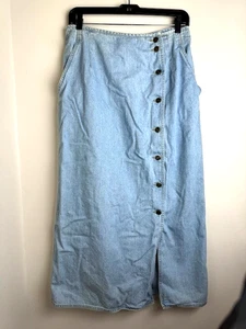 Vintage LIZWEAR Liz Claiborne helle Waschung DENIM Knopfleiste ROCK Gr. 14 - Bild 1 von 6