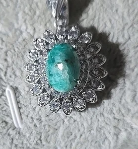 Colgante Esmeralda Acentos Topacio Relleno Oro 18kt - Imagen 1 de 4