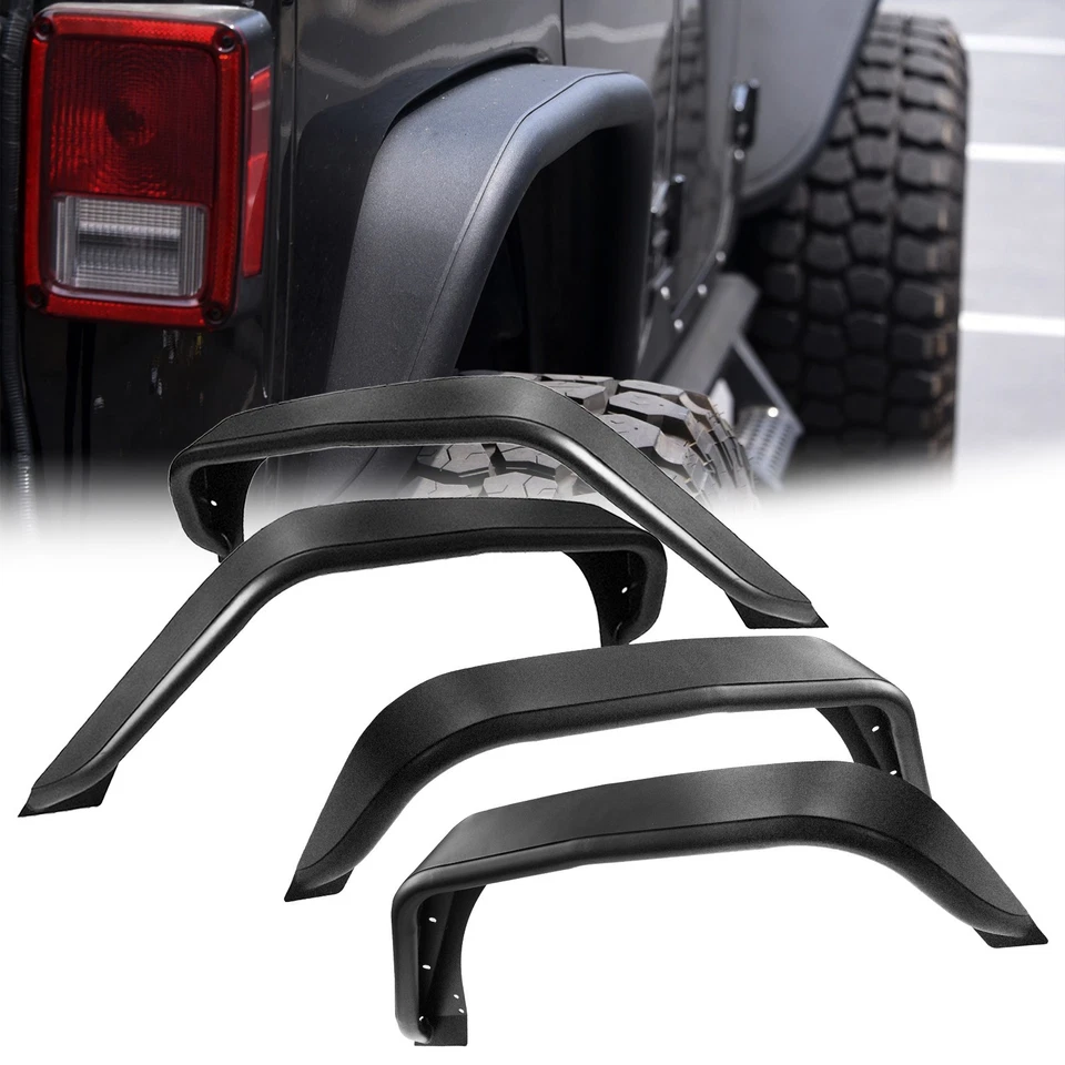 4PCS Metal Tubular Fender Flares For 2007-2018 Jeep Wrangler JK 2/4 Doors - Image 1 of 4