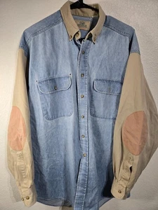 RedHead Jeansblau Button Down Hemd Herren Größe XL Cowboy Western Rodeo Khaki - Bild 1 von 12