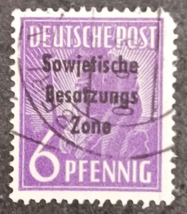 DEUTSCHE POST SOWJETISCHE BESATZUNGSZONE 1948 6 S. VIOLETT BE OBLITERE - Bild 1 von 1