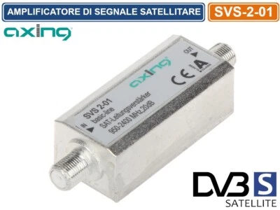 AMPLIFICATORE SEGNALE SATELLITARE TV SAT AXING 20 dB +2 F SPINE 950 / 2400 MHZ - Immagine 1 di 4