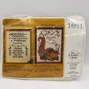 Vtg Creative Circle Horn of Plenty Cross Stitch Kit 1621 Sealed Cornicopia NOS - Picture 1 of 6