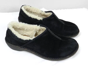 UGG Schuhe Damen 10 Slipper Halbschuh Komfort flach runde Zehenpartie schwarz Wildleder - Bild 1 von 8