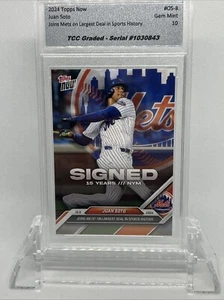 2024 Topps Now Juan Soto Signs With Mets TCC Graded Gem 10 - Picture 1 of 3