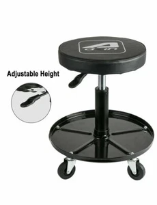 Taburete de taller giratorio ajustable con ruedas y bandeja de herramientas mecánico asiento rodante - Imagen 1 de 8