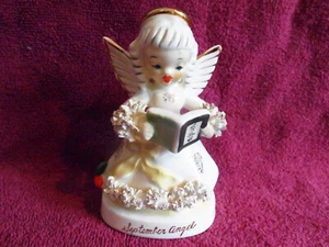 Vintage Napco September Birthday Spaghetti Angel w/Apple A1369 Orig Label-EXC - Picture 1 of 7