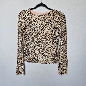 Mary Kate and Ashley Top Juniors Youth XL 14-16 Leopard Brown Tan Stretchy Soft - Picture 1 of 7