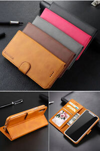 Classic Flip Magnetic PU Leather Wallet Card Pocket Kickstand Case Lot Cover LC