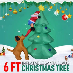 NEW 6 FT Inflatable Santa Claus Christmas Tree Giant Toy With LED Lights Display - Picture 1 of 20