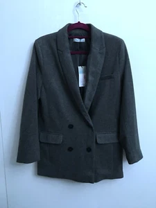 PRIMARK LADIES GREY PEA COAT JACKET SIZE 6 NEW LINED WOMENS CHARCOAL WOMENS - Picture 1 of 8