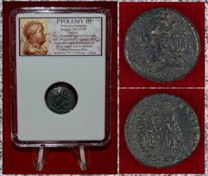 Moneda Antigua PTOLOMEO III Zeus y Águila Neumático Fenicia Como Nueva Bronce AE16 - Imagen 1 de 4