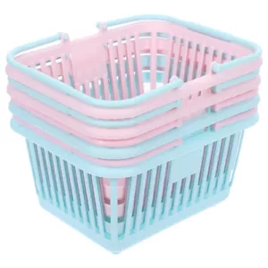 4 Pcs Storage Basket Mini Baskets with Handles Plastic Small Cute Shopping - Picture 1 of 12