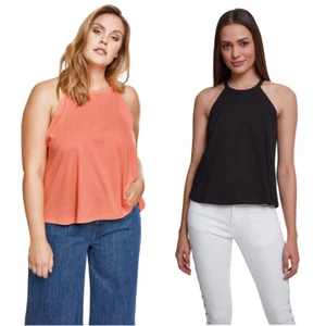 Urban Classics Ladies Halter Neck Tank Top Shirt Top Loose Fit - Picture 1 of 24