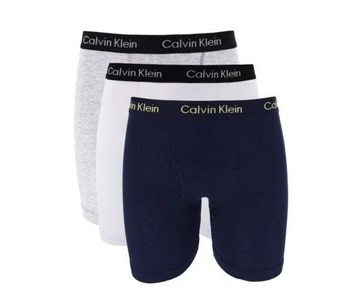 Paquete de tres calzoncillos boxer de algodón Calvin Klein para hombre 100 % algodón nuevos en caja Foto 1 de 1