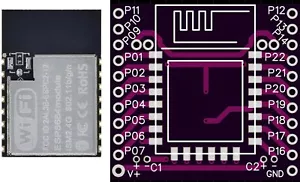ESP32-C2 12S 4MB | BLE | WiFi | Modul(e) mit/with PCB Breakout Board All(e) IO's - Bild 1 von 6