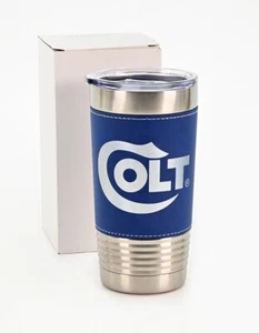 Colt Firearms Serpentine Logo 20oz Blue Leatherette Tumbler. Python. Brand New - Picture 1 of 1