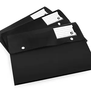5 Star A4 Document Wallet - Polypropylene - Black - Pack of 3 - 908749 - Picture 1 of 3