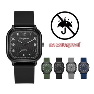 Square Alloy Case Silicone Strap Watch Hot R7 - Picture 1 of 22