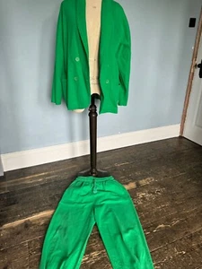 Perry Costume Jacket and Trousers, Small Size, Green, 100% Cotton - Picture 1 of 10