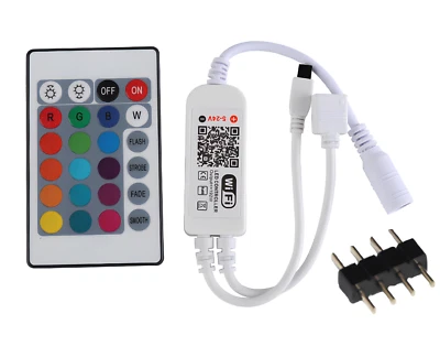 WiFi LED Controller Smart RGB Strip Light IR Remote For Google Assistant & Alexa - Image 1 of 4