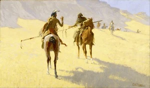 The Parley di Frederic Remington Giclée Repro Tela - Foto 1 di 1