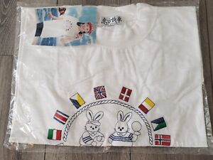 Vintage Lee House CD East Quick Car White Promo T-Shirt Anime Bunny Rabbit Flag