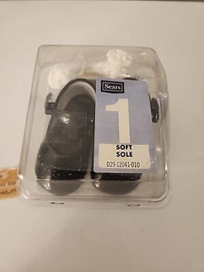 Sears Soft Sole Vintage Baby Shoes Black w/ white socks NIB D29-12041-010 - Picture 1 of 14
