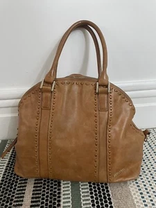 Babybeau Tan Brown Leather Changing Bag with Changing Mat - Picture 1 of 11