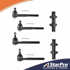 6pc 4WD Front Inner Outer Tie Rods For Cadillac GMC K1500 2500 3500 Yukon Tahoe - Picture 1 of 7