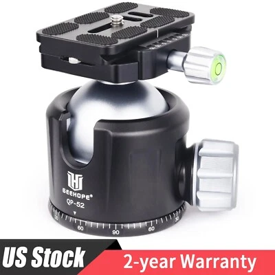 GEEHOPE QP-52 Low Profile Tripod Ball Head 360 Panoramic Metal 52mm BallHead - Image 1 of 4