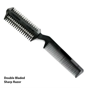 2x Professional barber Cutting,Thinning, trimming Double Sided Blade RAZOR COMB - Picture 1 of 1