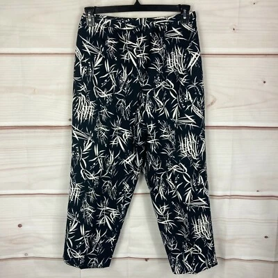 Pantalones Pendleton para mujer PM azul floral seda algodón tiro alto pierna recta tobillo Foto 1 de 4