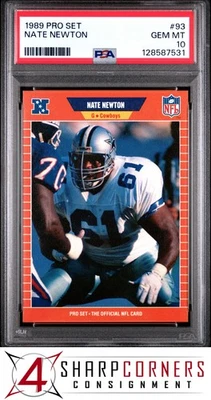 1989 PRO SET #93 NATE NEWTON RC COWBOYS PSA 10 - Image 1 of 3