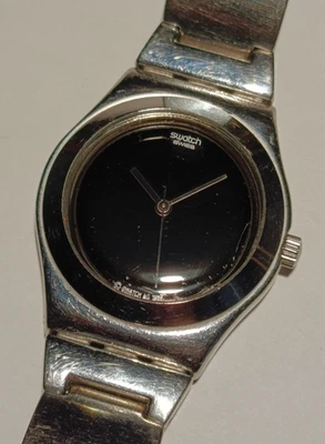 Swatch Irony Vintage Watch "Jet Black" YLS115G 1999 - Working - New battery - Photo 1/4