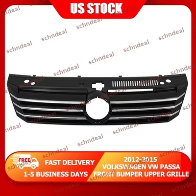Grelha para 2012 2013 2014 2015 Volkswagen Passat pintada preta carcaça e inserção - Imagem 1 de 4