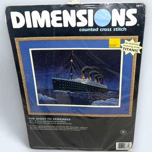 Dimensions Titanic THE NIGHT TO REMEMBER Kit Punto de Cruz Contado #3871 1998 - Imagen 1 de 4